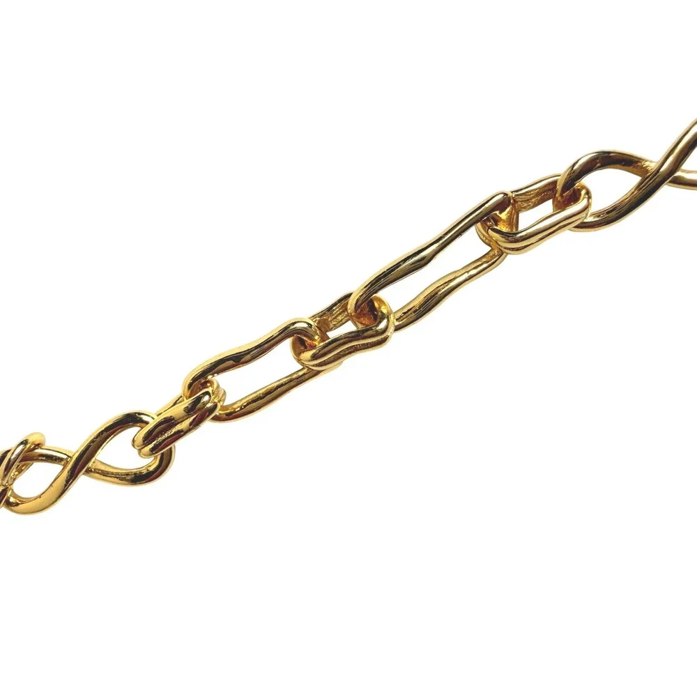 Madewell Gold Tone Mixed Chain Infinity Link and Bar Station Necklace 22 Inch‎ - Picture 3 of 5